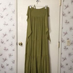 Elegant Olive Green Maxi Dress